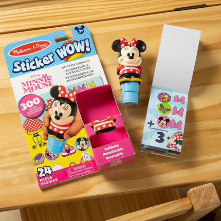 Melissa & Doug Sticker Wow!� Disney Minnie Mouse Bundle: 24-Page Activity Book, Refillable Sticker Stamper, Mini Pad, 500 Stickers, Arts and Crafts for Kids Ages 3+