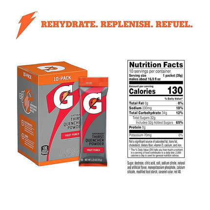 Gatorade Thirst Quencher Powder, Fruit Punch, 1.23oz Packets, Makes 20 ounces (80 Pack)