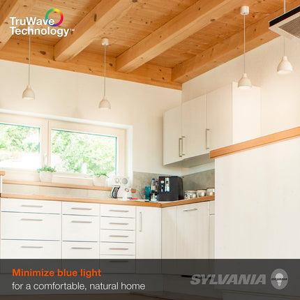 Sylvania LED TruWave Natural Series A19 Light Bulb, 100W Equivalent, Efficient 15W, 1600 Lumens, Medium Base, Dimmable, Clear, 2700K, Soft White - 1 Pack (42303)