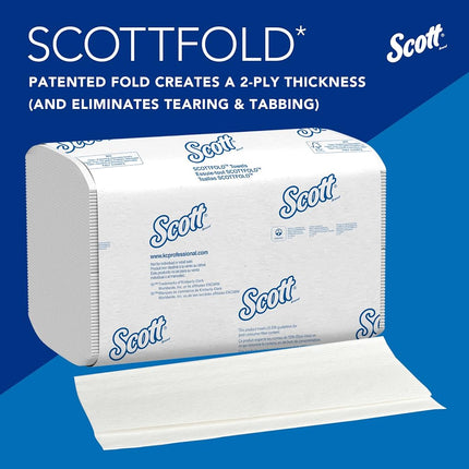 Scott Multifold Hand Towels 6633, 1-Ply, White, Soft, Strong & Highly Absorbent – Ideal for Everyday Hand Drying, 25 Packs x 175 Sheets (4,375 Total)