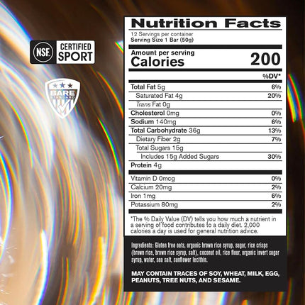 BPN Go Bar - Oat Resistance Training Bar - 36g Carb & 200 Calories Per Bar, 12 Bars Per Box, Original Oats