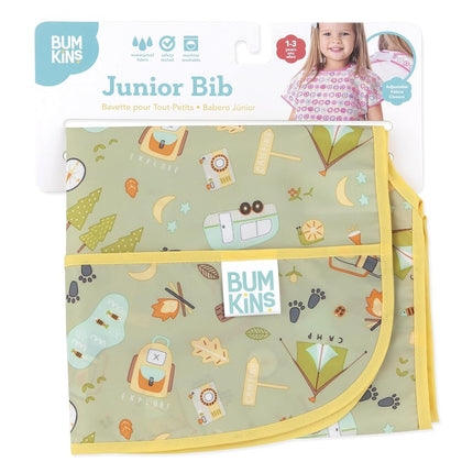 Bumkins Junior Bib, Adjustable Hook & Loop Closure, Catch-All Pocket, Baby-Led Weaning, Waterproof, Machine Washable, Stain & Odour Resistant, BPA Free, 1-3 Years, Unicorn Design