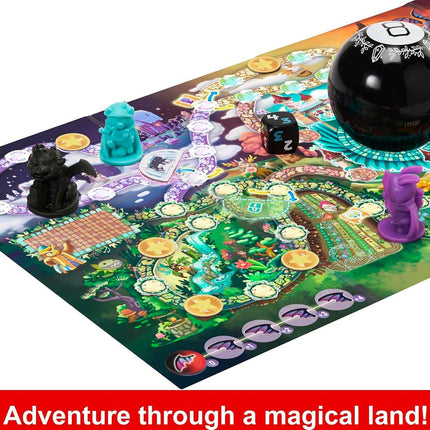 Mattel Games Magic 8 Ball Board Games, Magical Encounter Cooperative Board Game with Magic 8 Ball, Original for 2-4 Players, Family Game Night, HLX92
