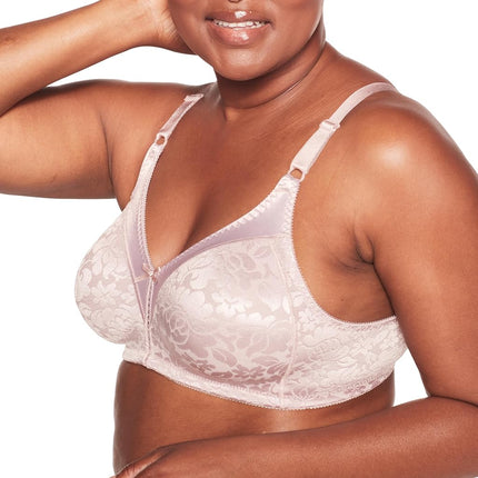 Bali Women's Double Support Wireless, Lace Bra with Stay-in-Place Straps, Full-Coverage, Opaque, Gloss, 38C