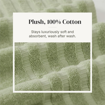 Amrapur Pacific Coast Textiles 6 Pc Yarn Dyed Towel Oxford Sage Green, 6-Piece