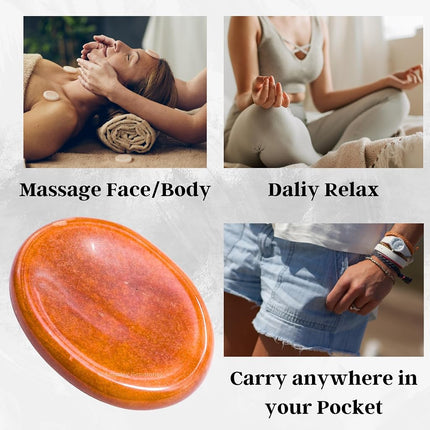 Chocolate Jasper Worry Stones for Stress Relief Crystals and Healing Stones - Piedra Crystal Fidget for Meditation, Relaxation - Unique Stocking Stuffers and Birthday Gifts for Women, Men