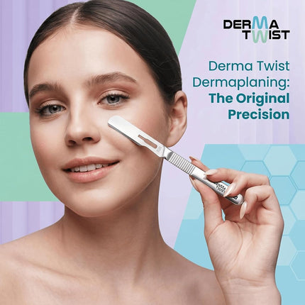 DermaTwist 10R Blades Dermaplaning 100-Pack Sterile Dermaplaning Razors for Women Face â 10R Dermaplane Blades for face