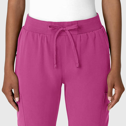 WonderWink Women's Jogger Utility Scrub Pant, Raspberry, 3X Petite