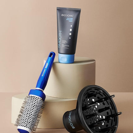 Bio Ionic BlueWave Round Brush, Effortless Hair Styling with Advanced Ion-Infused Bristles for Added Volume and Shine, Small