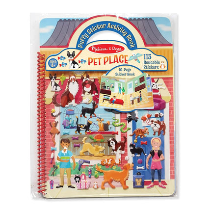 Melissa & Doug Pet Place Puffy Sticker Activity Book (Reusable Puffy Sticker Play Set, 10 Pages, 115 Stickers)