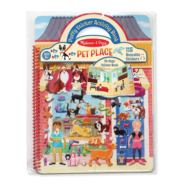 Melissa & Doug Pet Place Puffy Sticker Activity Book (Reusable Puffy Sticker Play Set, 10 Pages, 115 Stickers)