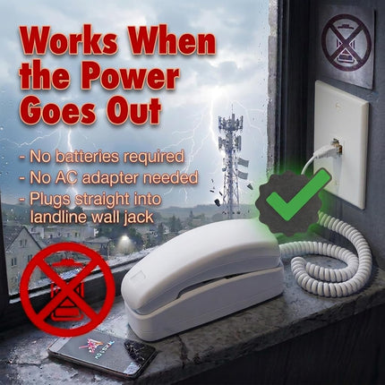 Téléphones fixes pour la maison - Téléphones pour malentendants - Téléphone filaire pour seniors - Téléphone rétro - Version améliorée du téléphone fixe de 1965 - Téléphone analogique - Grosses touches, téléphones iSoHo (blanc)