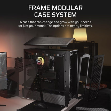 CORSAIR FRAME 4000D RS Modular Mid-Tower ATX PC Case – High Airflow, 3x Pre-Installed RS Fans, InfiniRail™ Fan Mounting System, ASUS BTF, MSI Project Zero, Gigabyte Project Stealth – Black