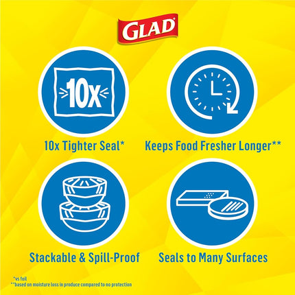 Envoltura de plástico sellable Glad con Griptex, tamaño económico 140 pies cuadrados