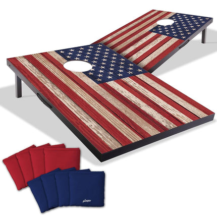 YouTheFan Stars & Stripes 2' x 3' Portable Cornhole Game with Logo Bags
