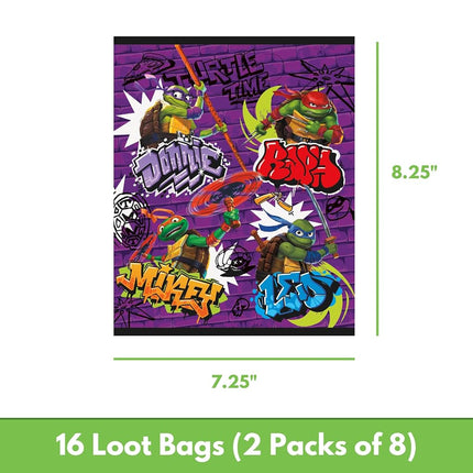 Unique Ninja Turtle Party Favors Pack – For 16 Guests - TMNT Party Favor Bags, Sticker Sheets, Mini Skateboards, Checklist – Teenage Mutant Ninja Turtle Party Decorations & Supplies