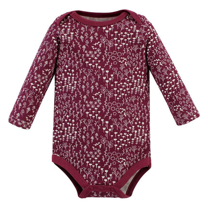 Pañaleros de manga larga de algodón unisex para bebé Hudson Baby, paquete de 3 unidades, estampado Little Love Flowers, 0-3 meses