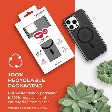 tech21 Evo Check case for iPhone 15 Pro Max - Compatible with MagSafe - Impact Protection Case - Smokey/Black