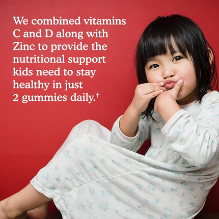 Garden of Life Kids Immune Gummy, Cherry Flavor - Vitamin C, D & Zinc Gummies for Immune Support - Sugar Free, Organic & Non-gmo Immunity Gummy Vitamins for Children, 60 Vegetarian Gummies