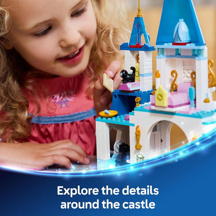 LEGO ǀ Disney Princess Cinderella’s Castle & Horse Carriage Toy - incl. Cinderella & Prince Charming Mini Dolls, plus Lucifer, Gus and a Horse Animal Figure - Gift for 6+ Year Old Girls - 43275