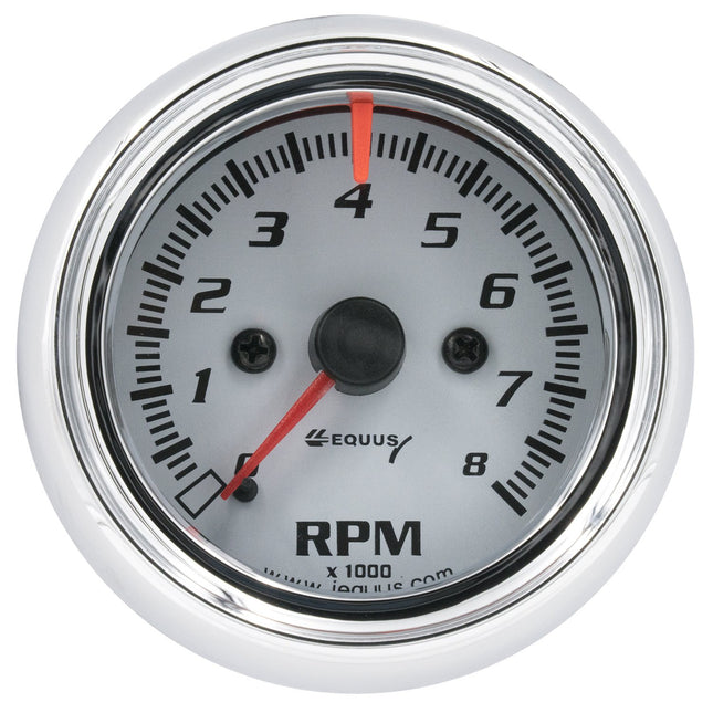 Equus 5076 2-1/2" Tachometer, White