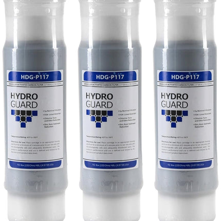 Hydronix HX-HDG-P117/3 Compatible Cuno Aqua-Pure AP117 Replacement Universal GAC Water Filter Cartridge-3 Pack, White