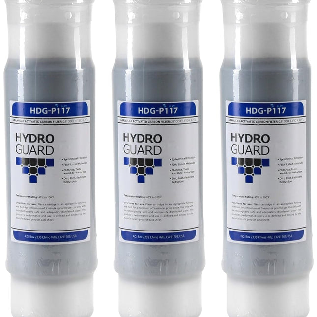 Hydronix HX-HDG-P117/3 Compatible Cuno Aqua-Pure AP117 Replacement Universal GAC Water Filter Cartridge-3 Pack, White
