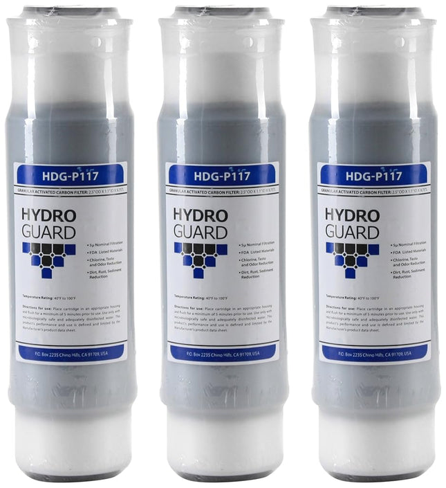 Hydronix HX-HDG-P117/3 Compatible Cuno Aqua-Pure AP117 Replacement Universal GAC Water Filter Cartridge-3 Pack, White