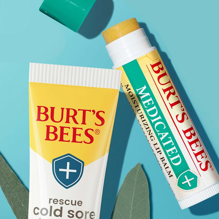 Burt's Bees 100% Natural Medicated Moisturizing Lip Balm with Menthol & Eucalyptus, 2 Tubes in Blister Box