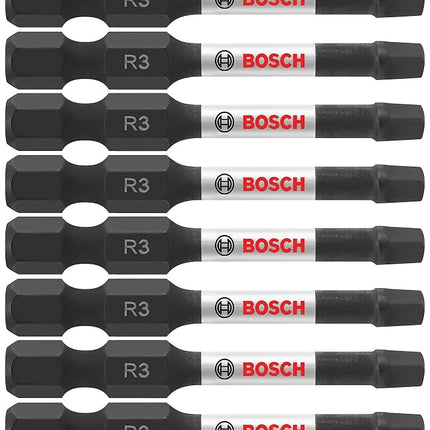 BOSCH ITSQ32B Paquete de 10 puntas de potencia para atornillar de 2 pulgadas cuadradas n.º 3 resistentes a impactos