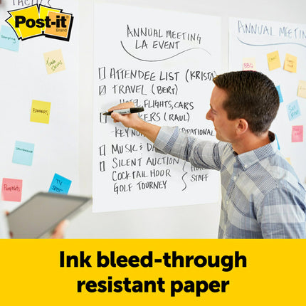 Post-it Super Sticky Self Stick Wall Pad Meeting Chart 566 White 58.4 cm x 50.8 cm 20 Sheets/Pad 2 Pads/Pack 100% PEFC SGSCH-PEFC-COC-110078