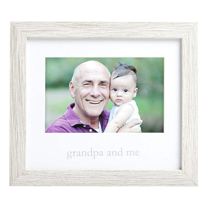 Kate & Milo Rustic Grandpa & Me Frame, White, 8.5"