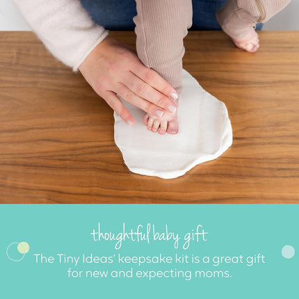 Tiny Ideas Baby Handprint or Footprint DIY Keepsake Ornament Kit, Gender Neutral Nursery Décor, Creative Baby Gift, Newborn Keepsake, White