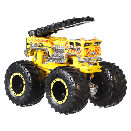 Hot Wheels Monster Trucks Toy Vehicle Truck 5 Alarm + Auto 5 Alarm for Kids Ages 3 and Up