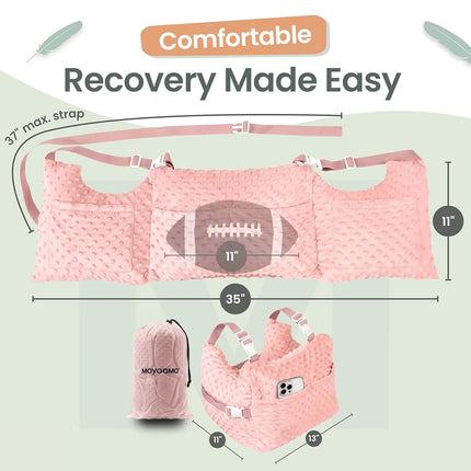 MOYOAMA Post Mastectomy Pillow - Recovery After Breast Cancer Surgery, Breast Augmentation - Lightweight Post Surgery Pillow with 4 Built-in Pockets to Support Healing - Breast Cancer Gifts for Women