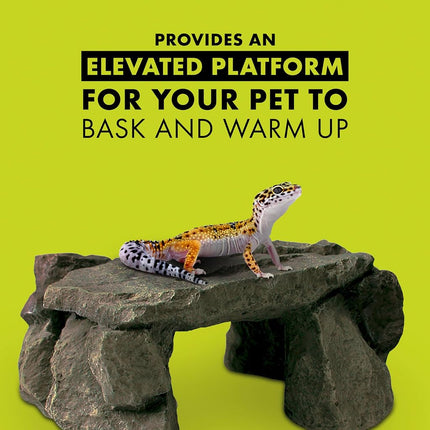 Zilla Pet Reptile Terrarium Shale Rock Den Décor, Basking Rock and Hide for Bearded Dragons and Other Reptiles, Medium