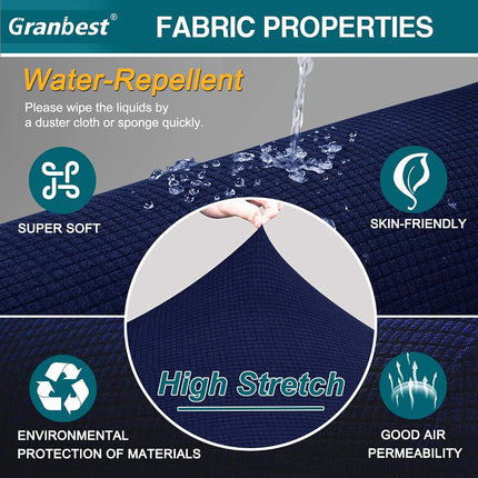 Granbest Premium Water Repellent Sofa Cover High Stretch Couch Slipcover Super Soft Fabric Couch Cover (Navy Blue, Large)