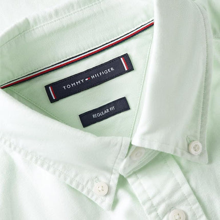Tommy Hilfiger Men's Heritage Oxford Regular Short Sleeve Shirts, Opal Green XX-Large