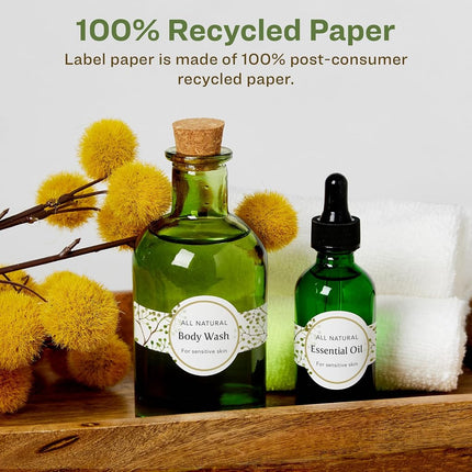 Avery EcoFriendly Recycled Wraparound Band Labels, 2-3/8" x 8", Cigar Band Labels, Matte White, Permanent Adhesive, Laser/Inkjet Printable, 75 Total