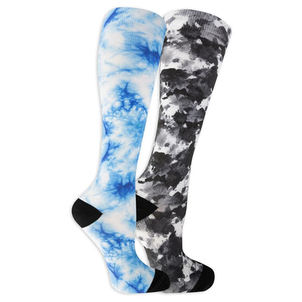 Dr. Scholl's Women's Compression Bundle Watercolor Mixed, Blue, Women's Size 8-12