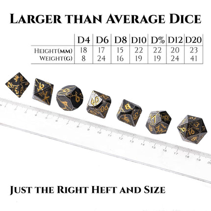 Metal Dice for DND - Ancient Cracked Pharaoh Ruins - Distressed Iron Gold