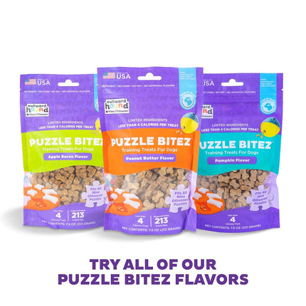 Outward Hound by Nina Ottosson Puzzle Bitez USA Made Dog Treats, Apple Bacon Flavor, Bite-Sized Training Reward and Interactive Puzzle Toy Treats, 7.5oz