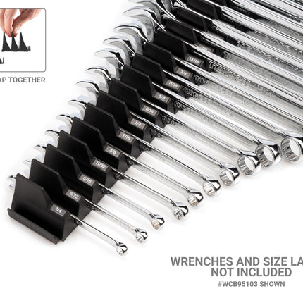 TEKTON 15-Tool Modular Wrench Organizer Set (Black) | OTM92115 | Made in USA