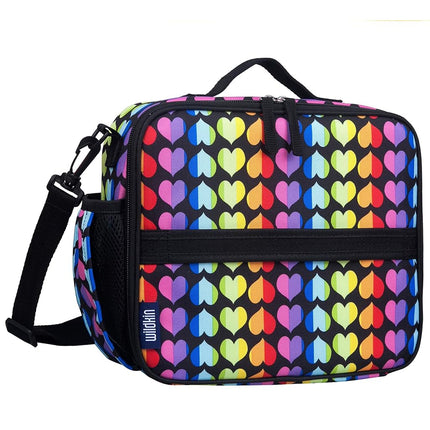 Wildkin ECO rPET Next Gen Lunch Box for Boys and Girls - Durable Exterior and Insulated Interior with Multiple Carrying Options, Keep Your Food Fresh for School & Travel Lunch Box - Rainbow Hearts