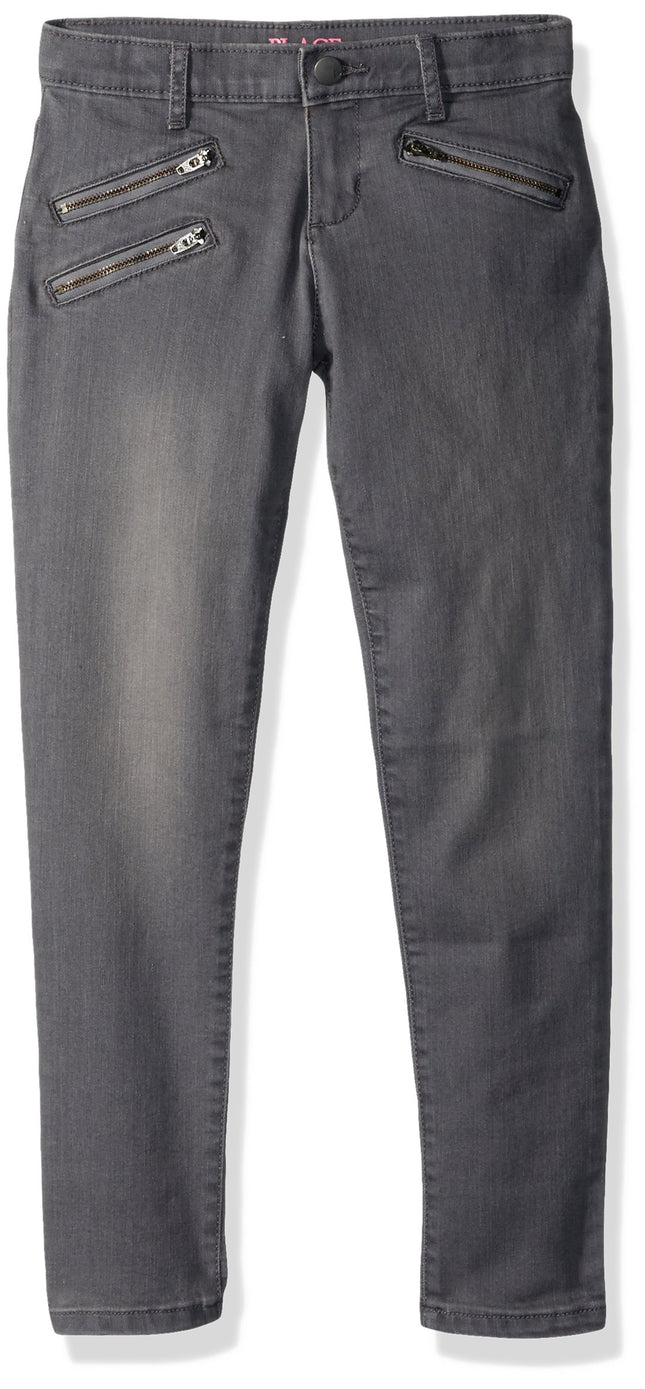 The Children's Place Big Girls Zip Jegging, GRANIT