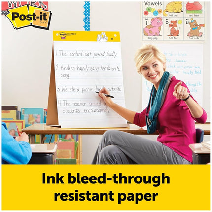Post-it® Tabletop Easel Pad with Primary Lines, White with Primary Lines, 20" x 23" (MMM563PRL)