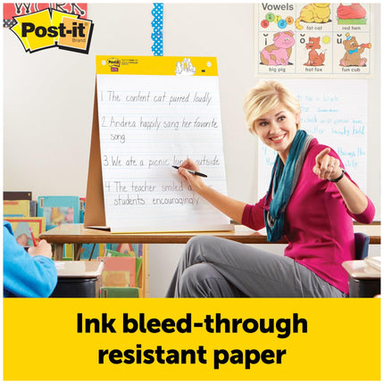 Post-it® Tabletop Easel Pad with Primary Lines, White with Primary Lines, 20" x 23" (MMM563PRL)