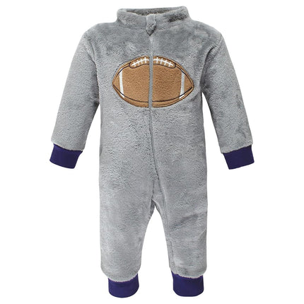 Hudson Baby Grenouillères en peluche pour bébés filles, Football gris, 6-9 mois