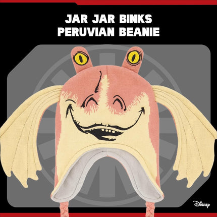 Star Wars Jar Jar Binks Beanie Hat, Peruvian Winter Knit Cap with 3D Gungan Ears and Tassels, Multi, One Size, Multi, One size