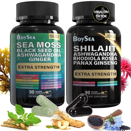 Boysea.Sea Moss and shilajit Bundle - 90 Count - S